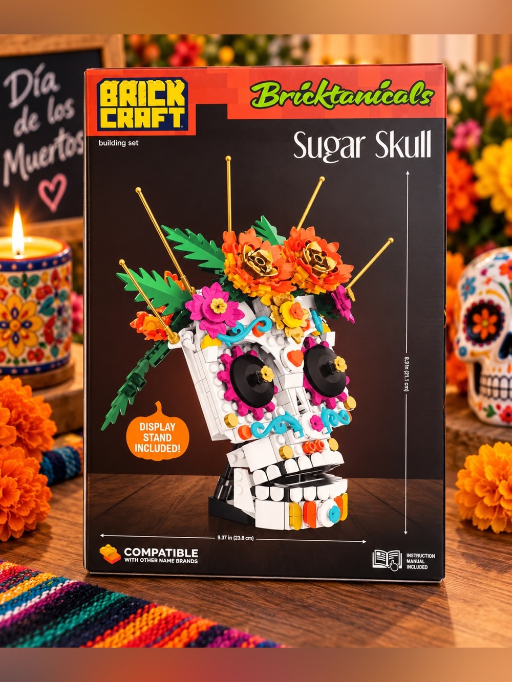 Brick Craft Bricktanicals Sugar Skull 354-Piece Building Set 8+ NEW